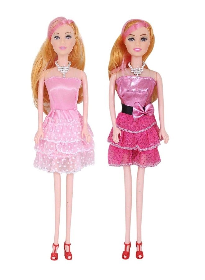 Tickles Fashion Stylish Doll with Friend Pretend Play Toy for Kids Girls Birthday Gift (Size: 30 cm Color: Pink) - Image 1